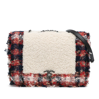 CC Tweed and Shearling Single Flap
