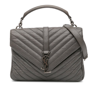 Medium Monogram Chevron Sheepskin College Satchel