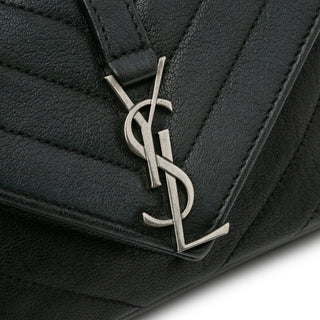 Sheepskin Matelasse Chevron Monogram College Chain Wallet