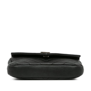 Sheepskin Matelasse Chevron Monogram College Chain Wallet