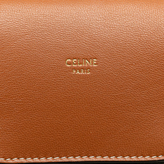 Triomphe Coated Canvas and Lambskin Phone Pouch with Flap