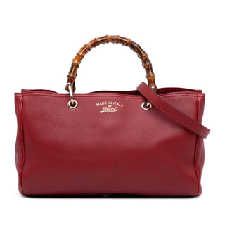 Medium Calfskin Bamboo Shopper Satchel