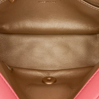 Mini Square Classic Lambskin Pearl Crush Flap