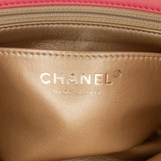 Mini Square Classic Lambskin Pearl Crush Flap