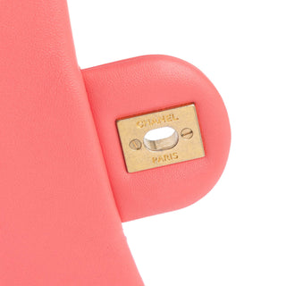 Mini Square Classic Lambskin Pearl Crush Flap