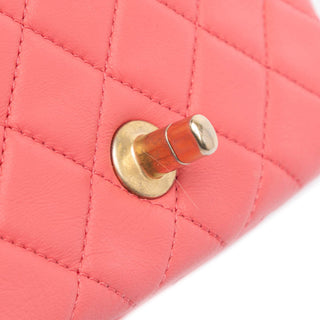 Mini Square Classic Lambskin Pearl Crush Flap