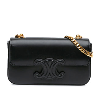 Shiny Calfskin Triomphe Claude Chain Shoulder Bag