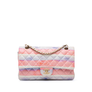 Medium Classic Printed Lambskin Watercolor Double Flap
