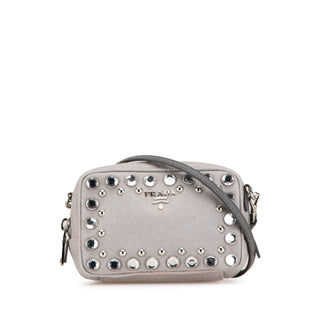 Mini Denim Studded Embellished Camera Crossbody