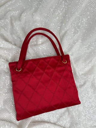 Vintage Chanel Red Satin Mini Bag