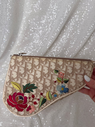 Vintage Dior Floral Mini Saddle Bag