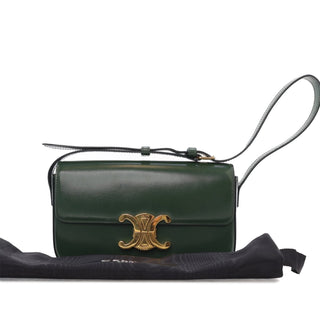 Shiny Calfskin Triomphe Claude Shoulder Bag