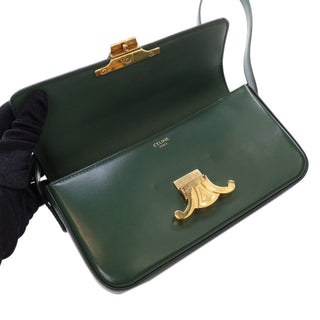 Shiny Calfskin Triomphe Claude Shoulder Bag