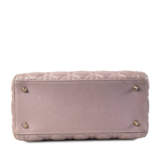 Medium Pearlescent Lambskin Cannage Lady Dior