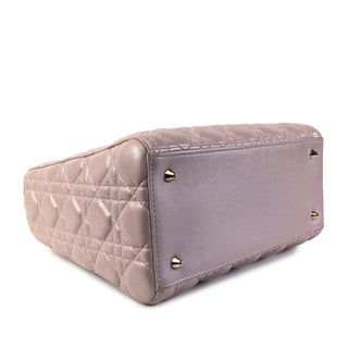 Medium Pearlescent Lambskin Cannage Lady Dior