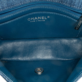 Mini Rectangular Classic Denim Tweed Framed Single Flap