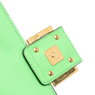 Zucca Embossed Leather Chain Midi Baguette