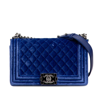 Medium Quilted Velvet Boy Flap
