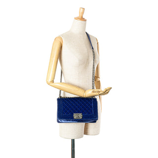 Medium Quilted Velvet Boy Flap
