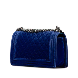 Medium Quilted Velvet Boy Flap