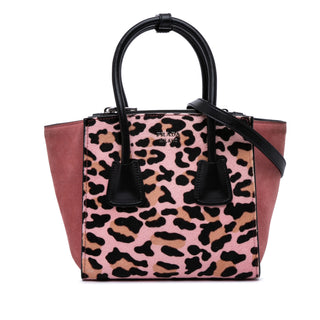 Ponyhair Leopard Print Cavallino Twin Pocket Satchel