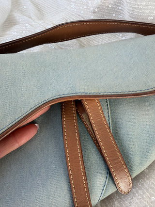 Vintage Dior Denim Saddle Bag