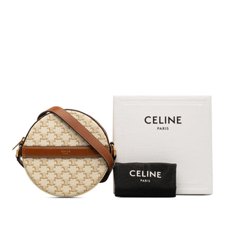 Triomphe Round Purse on Strap