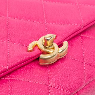Small Quilted Caviar Chain Melody Flap