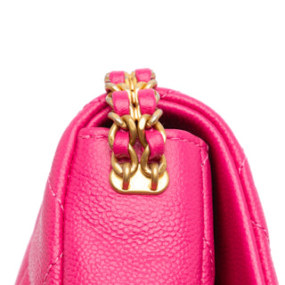 Small Quilted Caviar Chain Melody Flap