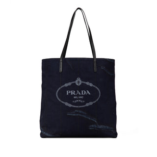 Denim Mistolino Vitello Logo Tote