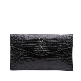 Croc Embossed Leather Uptown Pouch
