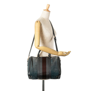 Suede Web Satchel