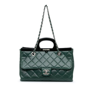 Small Glazed Calfskin CC Delivery Tote