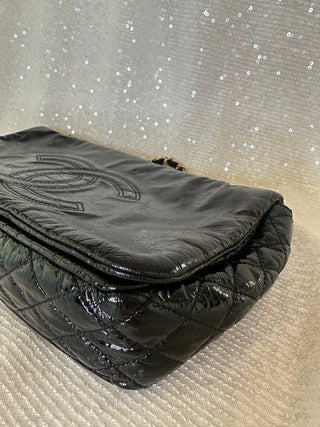 Vintage Chanel Rock and Chain Patent Vinyl Shoulder Bag