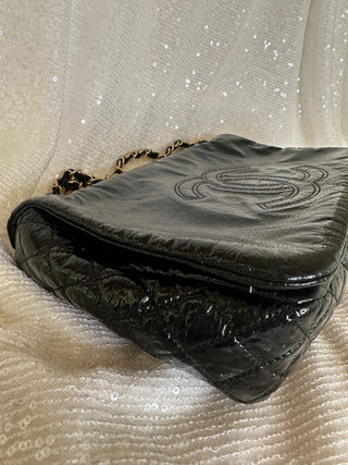 Vintage Chanel Rock and Chain Patent Vinyl Shoulder Bag