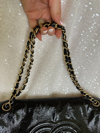 Vintage Chanel Rock and Chain Patent Vinyl Shoulder Bag