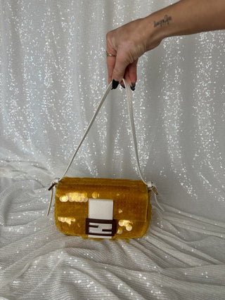 Fendi Satin Sequin 1997 Re-Edition Baguette