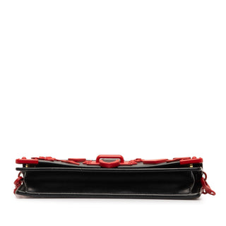 Saffiano City Calf Cahier Heart and Flower Wallet on Chain