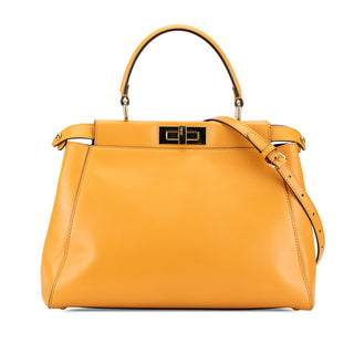 Medium Leather Peekaboo Satchel
