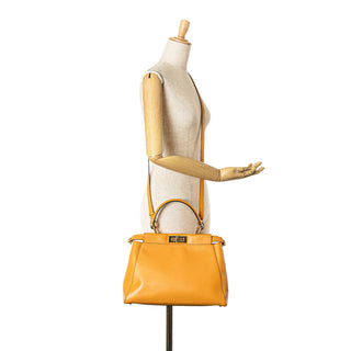 Medium Leather Peekaboo Satchel