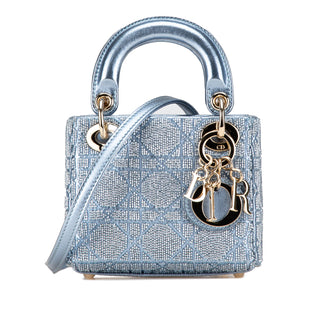 Micro Calfskin Cannage Beaded Lady Dior