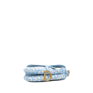 Oblique Embroidered Canvas Saddle Bag