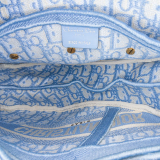 Oblique Embroidered Canvas Saddle Bag