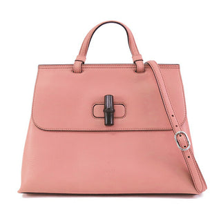 Medium Leather Bamboo Daily Satchel
