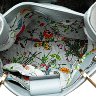 Small Calfskin Bamboo Shopper Satchel