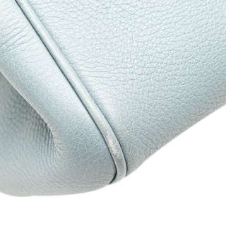 Small Calfskin Bamboo Shopper Satchel
