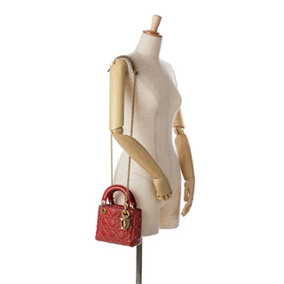 Mini Lambskin Cannage Studded Supple Lady Dior