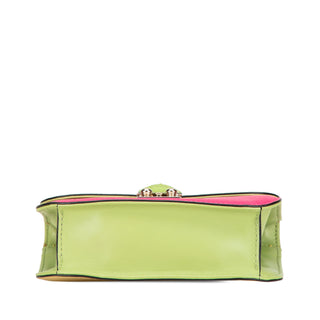 Small Tricolor Leather Rockstud Glam Lock Crossbody