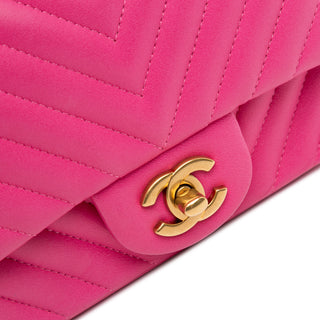 Mini Square Classic Chevron Lambskin Flap