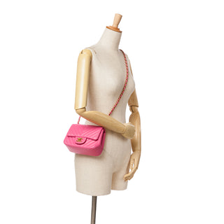 Mini Square Classic Chevron Lambskin Flap